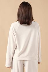 PixieGirl Petite Women's Ivory White 'Weekend' Slogan Fleece Lounge Top | PixieGirl 4