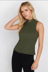 M&Co Petite Khaki Green Textured Shell Top | M&Co 3