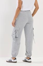 PixieGirl Petite Women's Grey Marl Cargo Joggers | PixieGirl 2