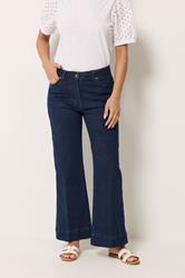 M&Co Dark Indigo Blue Flare Jeans | M&Co 1