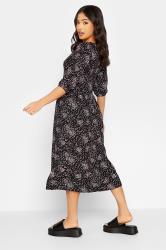 Petite Black & Pink Ditsy Print Midaxi Dress | PixieGirl 3