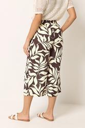 M&Co Petite Purple Leaf Print Cropped Trousers 2