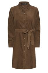PixieGirl Petite Women's Chocolate Brown Cord Belted Midi Dress | PixieGirl 5