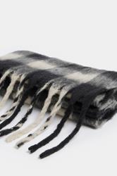 Black Checked Soft Touch Scarf | Yours Clothing 3
