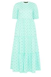 PixieGirl Petite Mint Green Polka Dot Tiered Maxi Dress