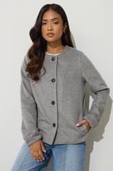 PixieGirl Petite Women's Dark Grey Formal Scarf Coat | PixieGirl 3