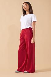 PixieGirl Petite Women's Red Wide Leg Joggers | PixieGirl 1