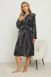 PixieGirl Petite Women's Grey Super Luxe Hooded Dressing Gown | PixieGirl 2