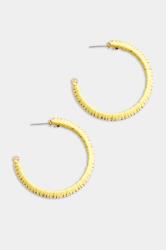Yellow Raffia Hoop Earrings | Yours Clothing 2