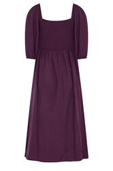M&Co Petite Berry Purple Short Sleeve Embroidered Trim Maxi Dress | M&Co 6