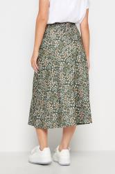 PixieGirl Petite Womens Sage Green Ditsy Floral Print Midi Skirt | PixieGirl 3