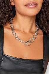 Silver Tone Chunky Chain Necklace | Yours Clothing 1