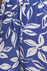 M&Co Blue Leaf Printed Crepe Culottes | M&Co 4