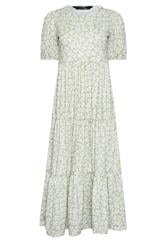 PixieGirl Sage Green Ditsy Tiered Maxi Dress