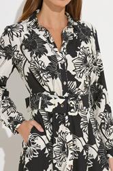 STAR Black Floral Print Button Through Dress | StarByJM 5