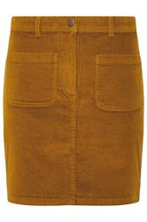 M&Co Petite Ocre Brown Cord A-Line Skirt | M&Co 5