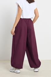 PixieGirl Petite Women's Plum Purple Poplin Balloon Trousers | PixieGirl 3