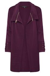 STAR Burgundy Red Zip Detail Cardigan | StayByJM 5