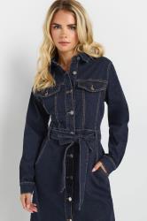 M&Co Petite Indigo Blue Denim Shirt Dress | M&Co 4