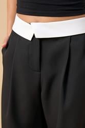 PixieGirl Petite Women's Black Fold Over Smart Trousers | PixieGirl 4