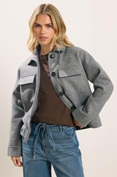 PixieGirl Petite Women's Grey Marl Brushed Jacket | PixieGirl 1
