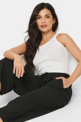 PixieGirl Petite Women's Black Cropped Wide Leg Trousers | PixieGirl 5