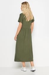 PixieGirl Petite Women's Khaki Green Midi Smock Dress | PixieGirl 3