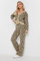 PixieGirl Petite Women's Natural Brown Leopard Print Cropped Cardigan | PixieGirl 3