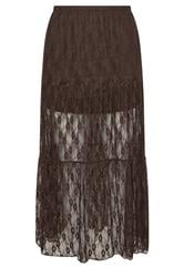 PixieGirl Petite Women's Chocolate Brown Lace Lined Maxi Skirt | PixieGirl 5