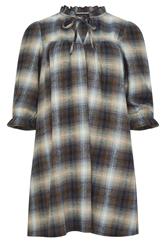 PixieGirl Petite Women's Blue Brushed Check Tie Smock Dress | PixieGirl 5