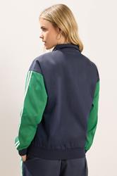 PixieGirl Petite Women's Navy Blue & Forest Green Side Stripe Jacket | PixieGirl 4