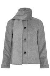 PixieGirl Petite Women's Dark Grey Formal Scarf Coat | PixieGirl 8