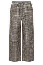 PixieGirl Petite Womens Brown Check Wide Leg Scuba Trousers | Pixiegirl 5
