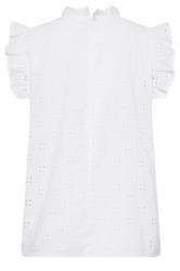 Petite White Broderie Frill Shoulder Top | PixieGirl 7