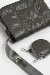 Khaki Green Quilted Cross Body Bag | Yours Clothing 5