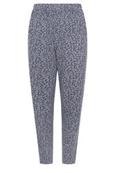M&Co Navy Blue Ditsy Floral Cropped Hareem Trousers | M&Co 5