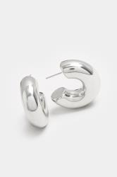 Silver Tone Hoop Earrings | Yours Clothing 3