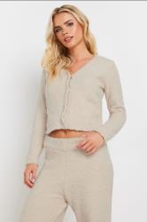 PixieGirl Petite Women's Cream Fluffy Fleece Cropped Cardigan | PixieGirl 6