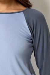 PixieGirl Petite Women's Blue Contrast Sleeve T-Shirt | PixieGirl 4