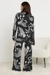 PixieGirl Petite Women's Black Soft Touch Leopard Pyjama Set | PixieGirl 3
