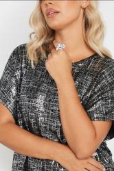 Silver Tone Diamante Oval Twist Stretch Ring | Yours Clothing 1