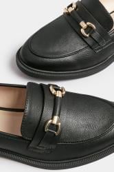 Black PU Chain Detail Loafer In Wide E Fit & Extra Wide EEE Fit | Yours Clothing 5