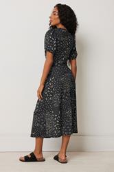 M&Co Petite Black Floral Print Midi Dress | M&Co 2