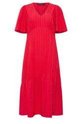 PixieGirl Petite Red Asymmetric Tiered Midi Dress