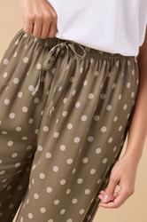 PixieGirl Petite Women's Brown Spot Crepe Wide Leg Trousers | PixieGirl 4