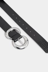 Black Croc Double Hoop Belt | Yours Clothing 3