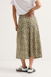 PixieGirl Petite Women's Black Floral Belt Tie Midi Skirt | PixieGirl 3
