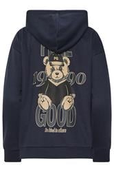 PixieGirl Petite Women's Navy Blue Slogan Drawstring Hoodie | PixieGirl 6