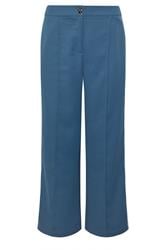 PixieGirl Petite Women's Dark Blue Side Stripe Wide Leg Trousers | PixieGirl 5