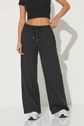 PixieGirl Petite Women's Black Drawstring Wide Leg Joggers | PixieGirl 3